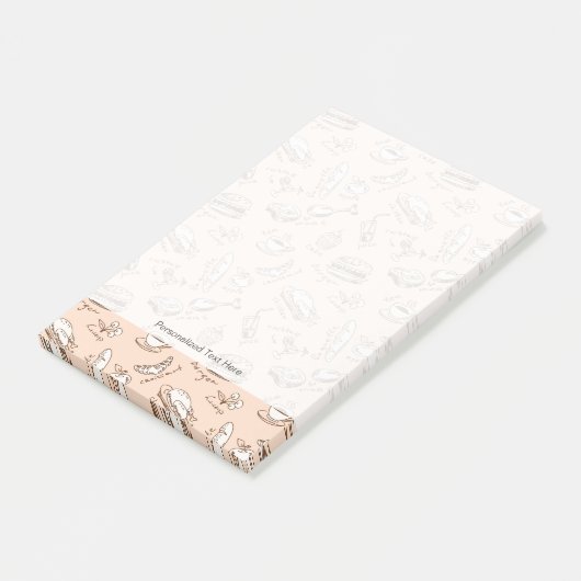 Muster mit Lebensmitteln Post-it Klebezettel (angewinkelt)