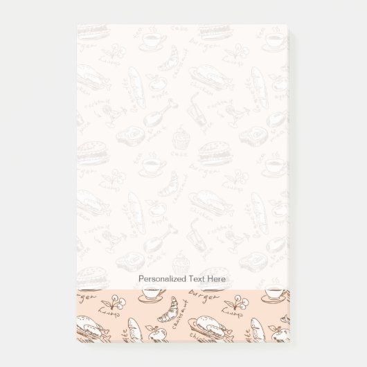 Muster mit Lebensmitteln Post-it Klebezettel (Vorderseite)