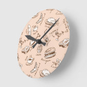 Muster mit Lebensmitteln Runde Wanduhr (Winkel)
