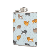 Muster mit lustigen Katzen Flachmann (Links)
