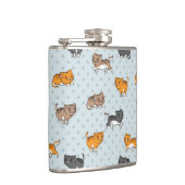 Muster mit lustigen Katzen Flachmann (Rechts)