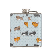 Muster mit lustigen Katzen Flachmann (Rückseite)
