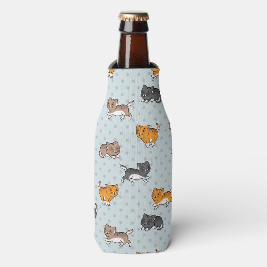 Muster mit lustigen Katzen Flaschenkühler (Flaschenvorderseite)