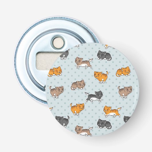 Muster mit lustigen Katzen Flaschenöffner (Vorderseite)