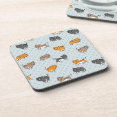 Muster mit lustigen Katzen Getränkeuntersetzer (Linke Seite)