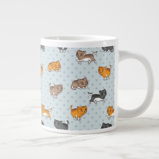 Muster mit lustigen Katzen Jumbo-Tasse (Rechts)