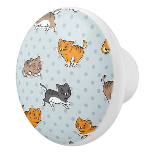 Muster mit lustigen Katzen Keramikknauf (Rechts)
