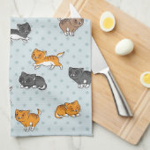 Muster mit lustigen Katzen Küchentuch (Viertel Falte)