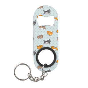 Muster mit lustigen Katzen Mini Flaschenöffner
