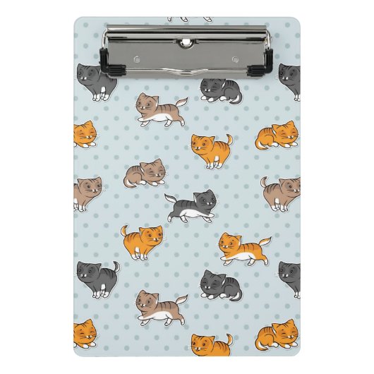 Muster mit lustigen Katzen Mini Klemmbrett (Vorderseite)