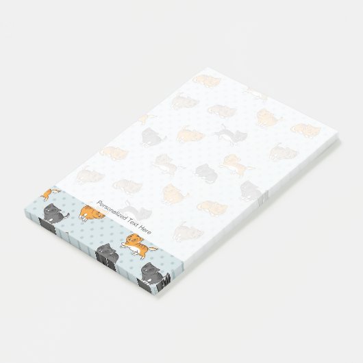 Muster mit lustigen Katzen Post-it Klebezettel (angewinkelt)