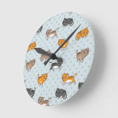 Muster mit lustigen Katzen Runde Wanduhr (Winkel)