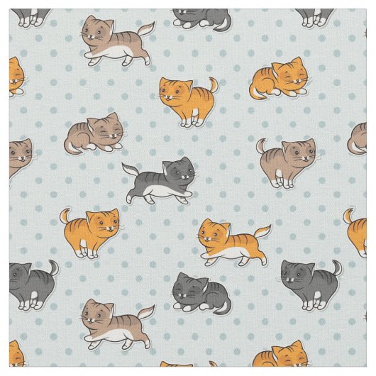 Muster mit lustigen Katzen Stoff (Nahaufnahme)