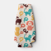 Muster mit lustigen Katzen und Hunden Flaschenkühler (Vorderseite)