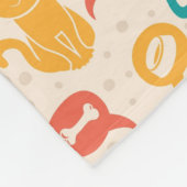 Muster mit lustigen Katzen und Hunden Fleecedecke (Ecke)