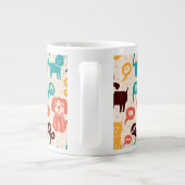 Muster mit lustigen Katzen und Hunden Jumbo-Tasse (Rückseite)