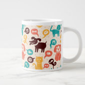 Muster mit lustigen Katzen und Hunden Jumbo-Tasse (Rechts)