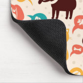 Muster mit lustigen Katzen und Hunden Mousepad (Ecke)