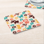 Muster mit lustigen Katzen und Hunden Rechteckiger Pappuntersetzer (angewinkelt)