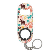 Muster mit lustigen Katzen und Hunden Schlüsselanhängerflaschenöffner (Rückseite)