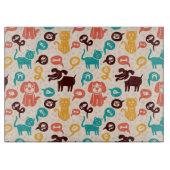 Muster mit lustigen Katzen und Hunden Schneidebrett (Vorderseite)