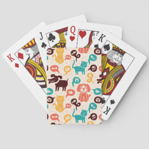 Muster mit lustigen Katzen und Hunden Spielkarten