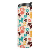 Muster mit lustigen Katzen und Hunden Thermosbecher (Nach links gedreht)