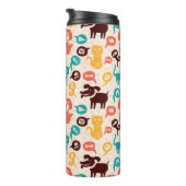 Muster mit lustigen Katzen und Hunden Thermosbecher (Nach rechts gedreht)