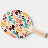 Muster mit lustigen Katzen und Hunden Tischtennis Schläger (Seitenansicht)