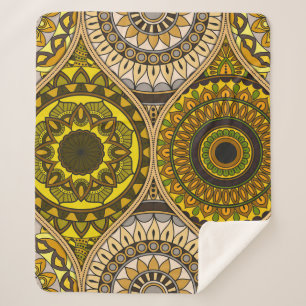 Muster mit Mandalasen. Vintage Dekorelemente Sherpadecke