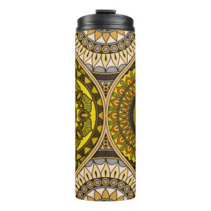 Muster mit Mandalasen. Vintage Dekorelemente Thermosbecher