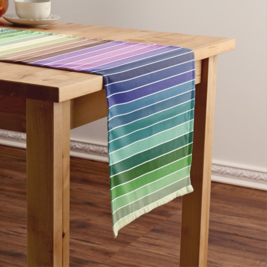 Muster mit mehrfarbigem Streifen Kurzer Tischläufer (Beispiel)
