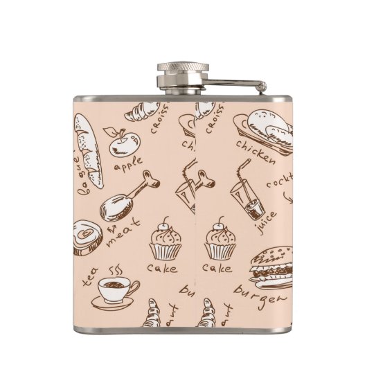 Muster mit Nahrung Flachmann (Rückseite)