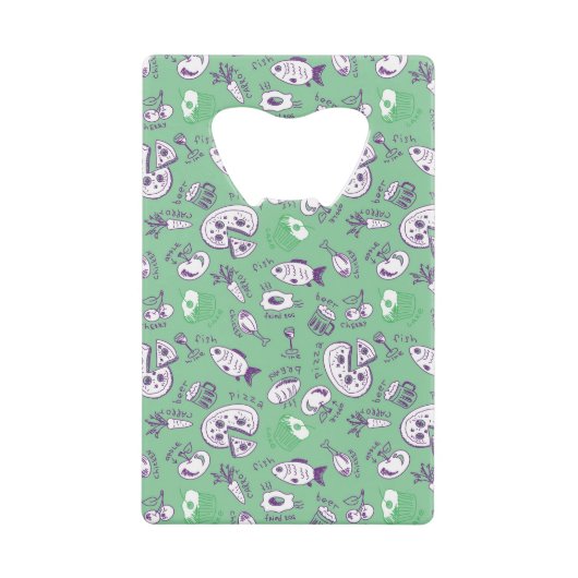 Muster mit Nahrung Geldkarten Flaschenöffner (Vorderseite)