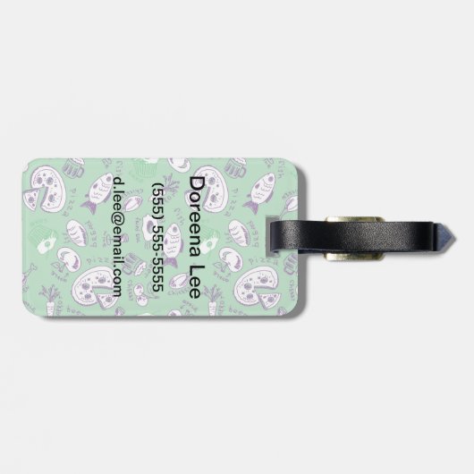 Muster mit Nahrung Gepäckanhänger (Rückseite horizontal)