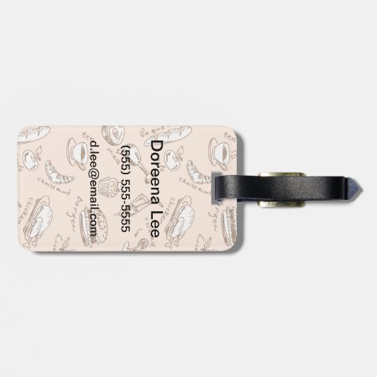 Muster mit Nahrung Gepäckanhänger (Rückseite horizontal)