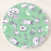 Muster mit Nahrung Getränkeuntersetzer (Vorne)