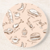 Muster mit Nahrung Getränkeuntersetzer (Vorne)