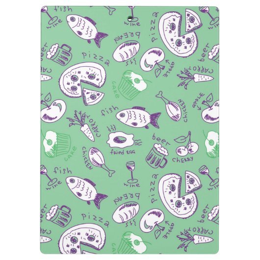 Muster mit Nahrung Klemmbrett (Rückseite)