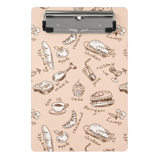 Muster mit Nahrung Mini Klemmbrett (Vorderseite)