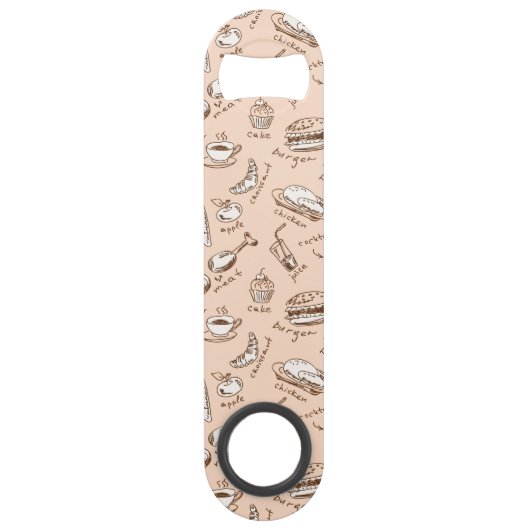 Muster mit Nahrung Speed Flaschenöffner (Vorderseite)