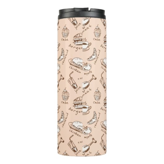 Muster mit Nahrung Thermosbecher (Rückseite)