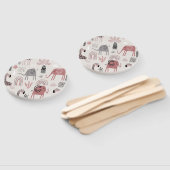 Muster mit niedlichen Elefanten und Giraffen Fächer (Non-assembled)