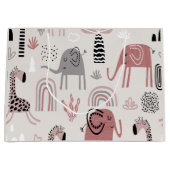 Muster mit niedlichen Elefanten und Giraffen Große Geschenktüte (Vorderseite)