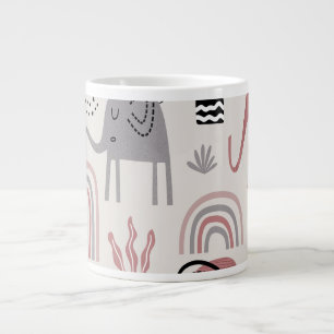 Muster mit niedlichen Elefanten und Giraffen Jumbo-Tasse