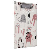 Muster mit niedlichen Elefanten und Giraffen Klemmbrett (Rechts)