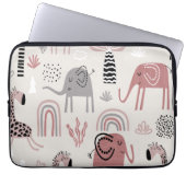 Muster mit niedlichen Elefanten und Giraffen Laptopschutzhülle (Vorderseite)