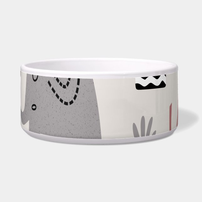 Muster mit niedlichen Elefanten und Giraffen Napf (Vorderseite)