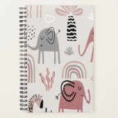 Muster mit niedlichen Elefanten und Giraffen Planer (Vorderseite)