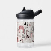 Muster mit niedlichen Elefanten und Giraffen Trinkflasche (Links)